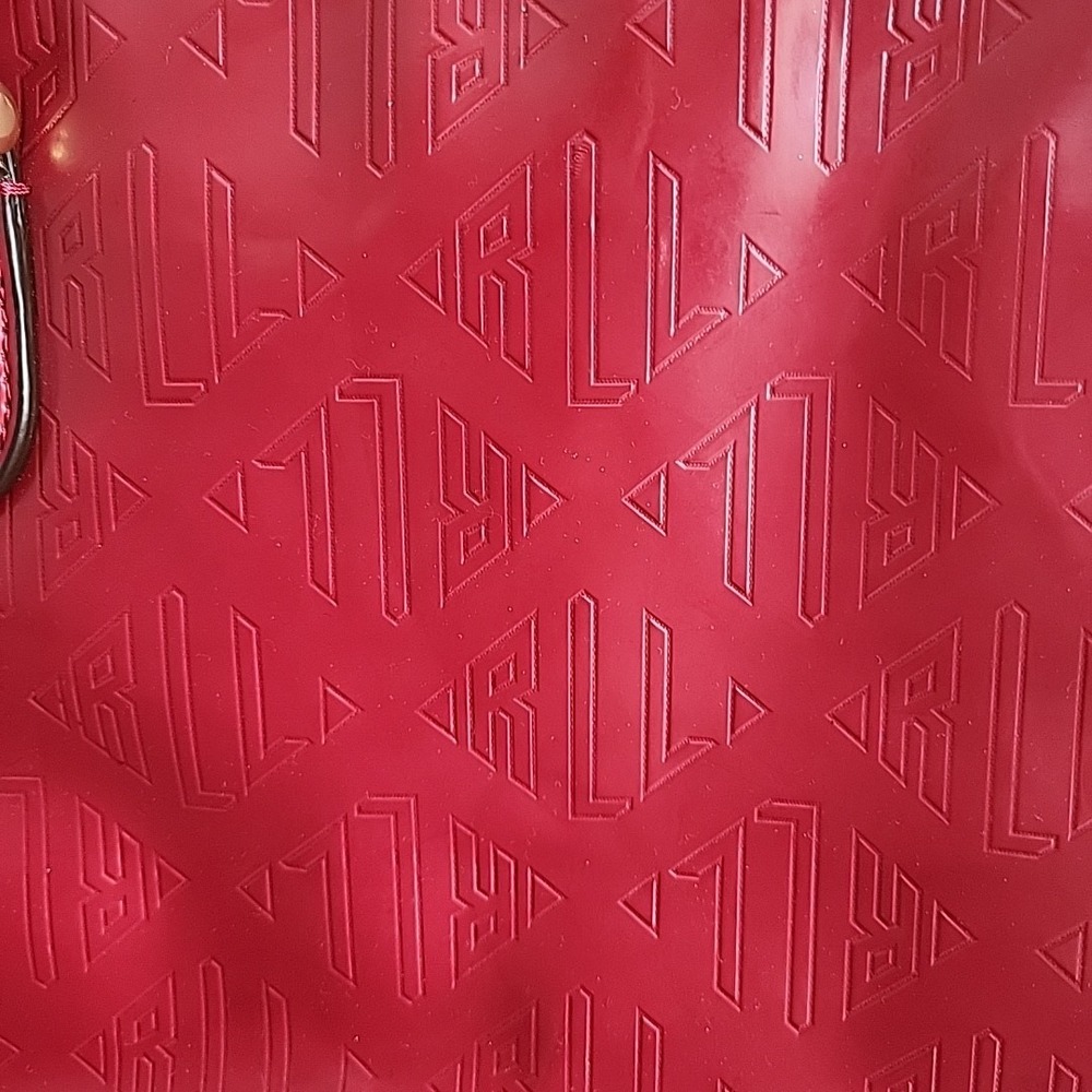 VINTAGE Ralph‎ Lauren Red Initial Logo Pattern Purse - Picture 2 of 16